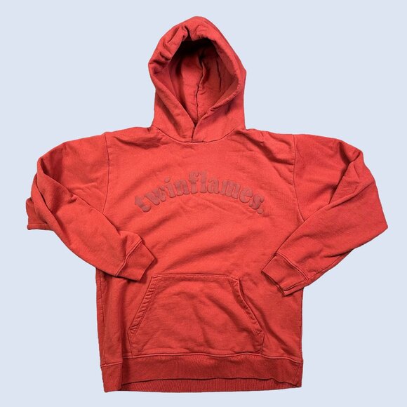 Twinflames Hoodie Red Orane Men’s Size Large Sweatshirt Hooded Drawstring - Picture 1 of 6